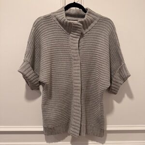 Banana Republic Women's Gray Chunky Knit Turtleneck Sweater Oversized Size L